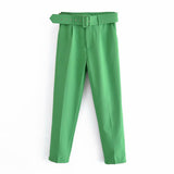 2025 New 褶皱 Multi-Colored Harun Pants Casual Solid-Colored Small-Footed Women's Trousers