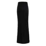 Toloer Women's Wear 2024 Summer New Fashion Temperament Black Show Thin Long Skirt-Outfit