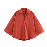 Homemade New Women's Classic Fashion Wide Sleeves Prefectural Shirt