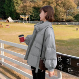 2022 New Korean Winter Coat Women Loose Ins Cotton Padded cropped Parkas Ukraine Bomber Autumn Jacket Basic Jackets