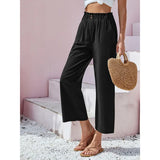 High Waist Lotus Leaf Elastic Cotton