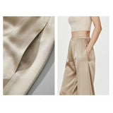 Toloer Wide Leg Pants Female Summer High Waist Hanging Feeling Pants Female Spring And Autumn Straight Tube Casual Floor Trousers Cloud Pants-Outfit
