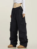 Toloer Design Sense Multi-Pocket Floor Cargo Pants Men And Women Loose Casual Versatile Wide Leg Pants Drop Feeling