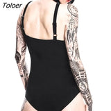 Sexy Hollow Out Star Bodycon Bodysuit Black Bodysuit Women Summer Bandage Star Gothic ness Body Lady Casual