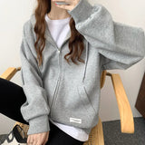 Women In Hoodie Spring 2023 New Korean Version Of Student Girls' Cardigan Small Coat Spring And Summer Loose Hooded Girl-Outfit