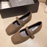 Jane Shoes Women 2025 New Retro Square Head Shallow Soft Sole With Skirt French Evening Hair Single