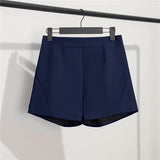 Toloer White Suit Shorts Female Black Summer Thin 2024 New Loose High-Waist A-Line Casual Wide-Leg Hot Pants-Outfit