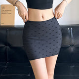 Girls Have A Sexy High Waist And Show A Tight Hip Skirt, Wave Dot, Printed Net, Fashion, Half-Length Skirt, Short Skirt.-Outfit