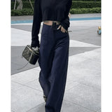 Broad-Legged Casual Suit Pants Women Summer Thin High-Waisted Small Man With Loose Thin Straight