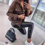 Explosion Tide People Water Wash Old Leopard-Print Side Of The Cowboy Coat