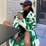 New Autumn Women's Dress A Number Of Stylish Long-Sleeved Collar Coat Prints This