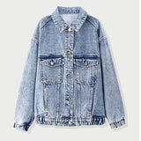 Deeptown Purple Jean Jacket Autumn Korean Fashion Clothing Loose Casual Jacket 2020 Womens Outerwear Solid Coat All-match