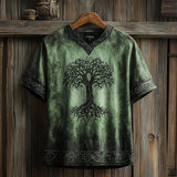 Men's Short-Sleeved Casual V-Neck T-Shirt 3D Digital Print