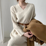 2022 New Autumn Sweater Women Dress Winter Long Sleeve Sweaters Knitted Dresses Womens Loose Maxi Oversize Knitting Robe