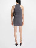 Toloer 2024 New Hollow Out Kink Design Sense Slim Show Thin Knitting Sleeveless Vest Skirt Female Sense Dress-Outfit
