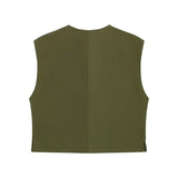 Toloer 2024 New Women's Fashion Joker Casual Breasoned Vest Top 8259187-Outfit