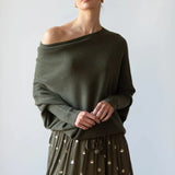 Color Round Neck Long Sleeve
