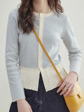 Striped 100 Folded Hem Knitted Women's Early Spring New Design Sense Of Small Gentle Comfortable Long-Sleeved