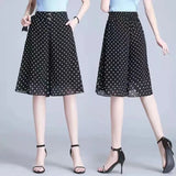 Clothing Fashion Elegant Chiffon Wide Leg for Women's Summer High Waisted Loose Worn Over Piece Pants Thin Shorts-Outfit