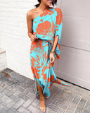 Independent Station Sexy And Fashionable Style Oblique Shoulder Single-Sleeved Dress-Outfit
