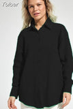 Cotton Shirts Office Lady Lady Long Sleeve Loose Tops Crepe 2023 Women's Spring Summer Shirts Comfortable