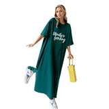 New European Code Large Version Of The Station Short Sleeve Loose Joint Dress Dress Women's Summer