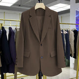Toloer Suit Jacket Female Small Man 2024 Spring And Autumn Short Retro Korean Version Casual Show Thin Suit Woman-Outfit