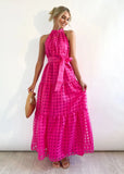 Summer New Leisure High-End Feeling Sleeveless Waist Swing Gentle Wind Dress Women's Long