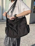 Large Canvas Satchel Bag-Outfit