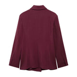 2025 New Women's Retro Casual Double-D Row Blazer High-Rise Straight Trousers