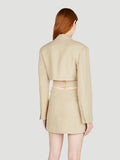 Toloer Careful Machine Sexy Wind 2024 Autumn New Hollow Out Waist Show Thin A Button Suit Solid Color Coat Female-Outfit
