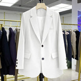 Toloer Suit Jacket Female Small Man 2024 Spring And Autumn Short Retro Korean Version Casual Show Thin Suit Woman-Outfit