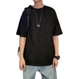 Short-Sleeved T-Shirt Men's Trend Ins Blouse Summer New Loose Large Men's Half-Sleeved T-Shirt-Outfit