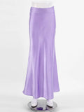 2022 Spring Elegant Women Satin Party Skirts A-Line High Waisted Ladies Long Skirt Evening Female Maxi Skirts