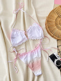 Toloer Color Low Waist Gradient Print Bikini D652W-Outfit