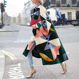 Spring And Autumn Wishebay Long Horn Sleeve Coat Print Loose Wind Coat