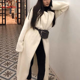 White Teddy Coats Faux Fur Jacket Elegant Long Shaggy Trench Women Furry Jackets Fluffy Artificial Fur Coat 2022 Winter
