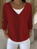 3D Printed Ladies Autumn And Winter Fashion Casual Sweater V Collar Long-Sleeved