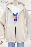 Sweater Women Long-Sleeve Hooded Jacket Zipper Soft Simple Korean Long-Sleeved Hooded Cardigan Sweatshirt