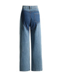 Toloer Jeans Female Autumn 2024 New Niche Wind Contrast Color Twist Hollow Out Metal Buckle Wide Leg Long-Outfit