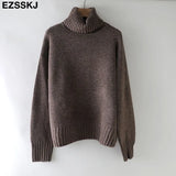 autumn Winter casual cashmere oversize thick Sweater pullovers Women 2021 loose Turtleneck women's sweaters