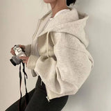 And Autumn 2025 New Products In Plus Velvet Fashion Short-Term Repair Zipper Warm Tibetan Hooded Jacket