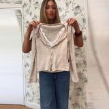Autumn New Fashion Hottie Lace Splicing Coat Top Fake Two Hit Bottom Women's