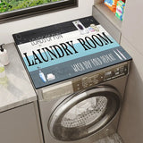Toloer Drum Washing Machine Top Mat Anti-Skid Rubber Mat Laundry Room Water Suction Fast Dry Floor Mat Dust Protection Mat-Outfit