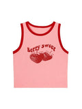 Sweet Berry Cropped Tank Top-Outfit