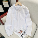 European Heavy Industry Sweaters Are Popular, White Hollowed-Out Long-Sleeved Shirts Are Popular, And 2024 New Women's Wear In Early Spring.-Outfit
