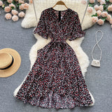 Holiday Women Party Clothes Floral Fashion Dress Female Clothing A line Dresses Outfits Summer Midi Beach Sundress
