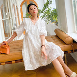 Dress New French Design Three-Dimensional Flower Embroidered White Temperament Gebere Nan Oil Women's Dress