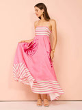 Summer New Sexy Sling Temperament Print High Waist Swing Dress