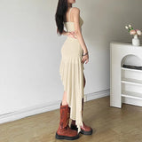 Toloer Summer New Women's Wear Print Slim High Waist Fashion Sling Sexy Backless Dress-Outfit